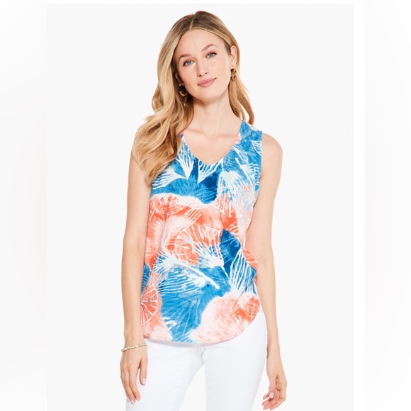 NIC+ZOE Tops - NIC+ZOE WATERCOLOR BLOOMS TANK